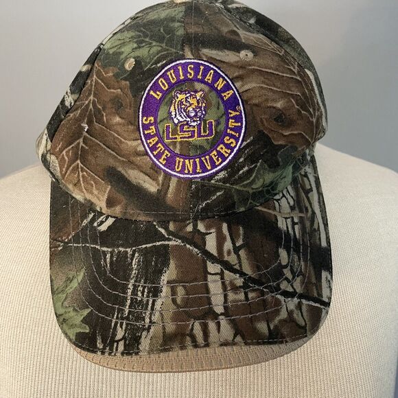 LSU Trucker Hat Tigers Mossy Oak Camo Ball Cap College Football Adjustable - Picture 1 of 12